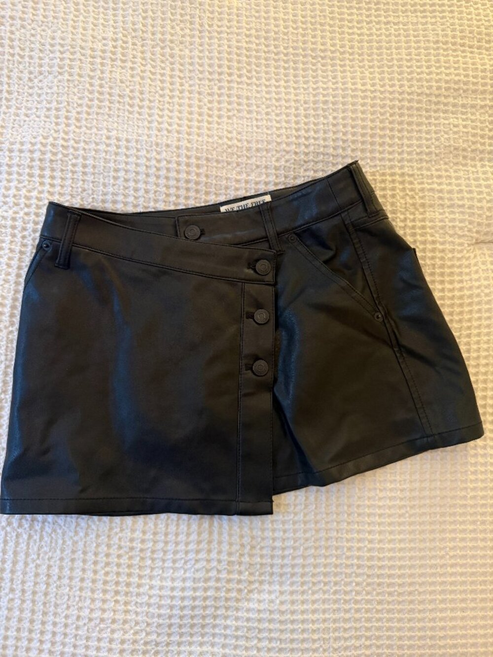 FREE PEOPLE Vegan Leather Mini Skirt WE THE FREE